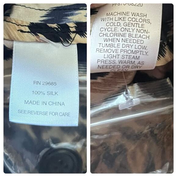 Pendleton Silk Ikat Print Bracelet Sleeve Button Lightweight Jacket Petite Large - Picture 13 of 13